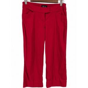 Frenchi Red Capri Pants Women’s Juniors Size 3 Cropped Stretch Rayon Y2K 29W